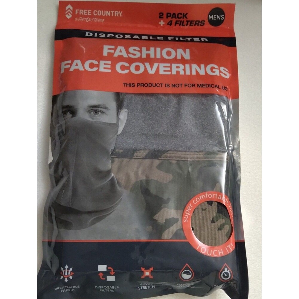 Free Country Gray & Camo Men's Fashion Face Coverings 2 Pack